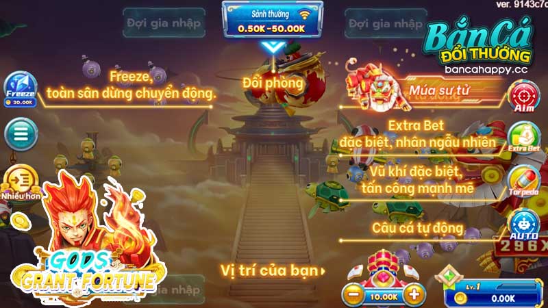 giao diện chơi game Gods Grant Fortune