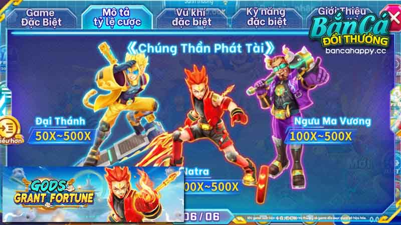 tính năng combo đặc biệt của Gods Grant Fortune