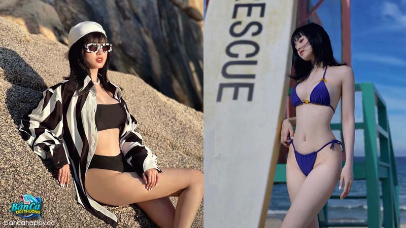 Người mẫu ảnh tâm tít khoe cơ thể với bikini thiếu vải