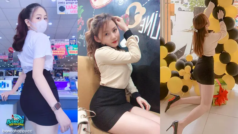 Gái trẻ đồng phục váy ngắn áo sơ mi đẹp và quyến rũ